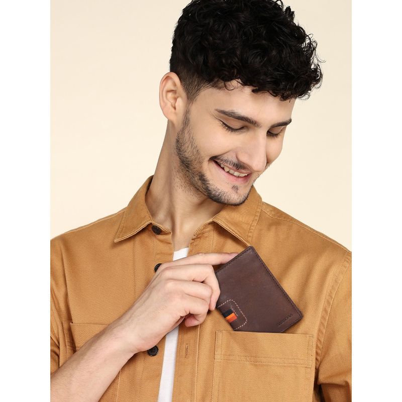 Buy Sassora Brown Premium Leather Rfid Wallet (M) Online