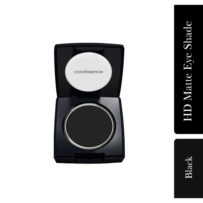 Coloressence HD Matte Eyeshadow, One Stroke Application Long Stay Waterproof Pigment, Black