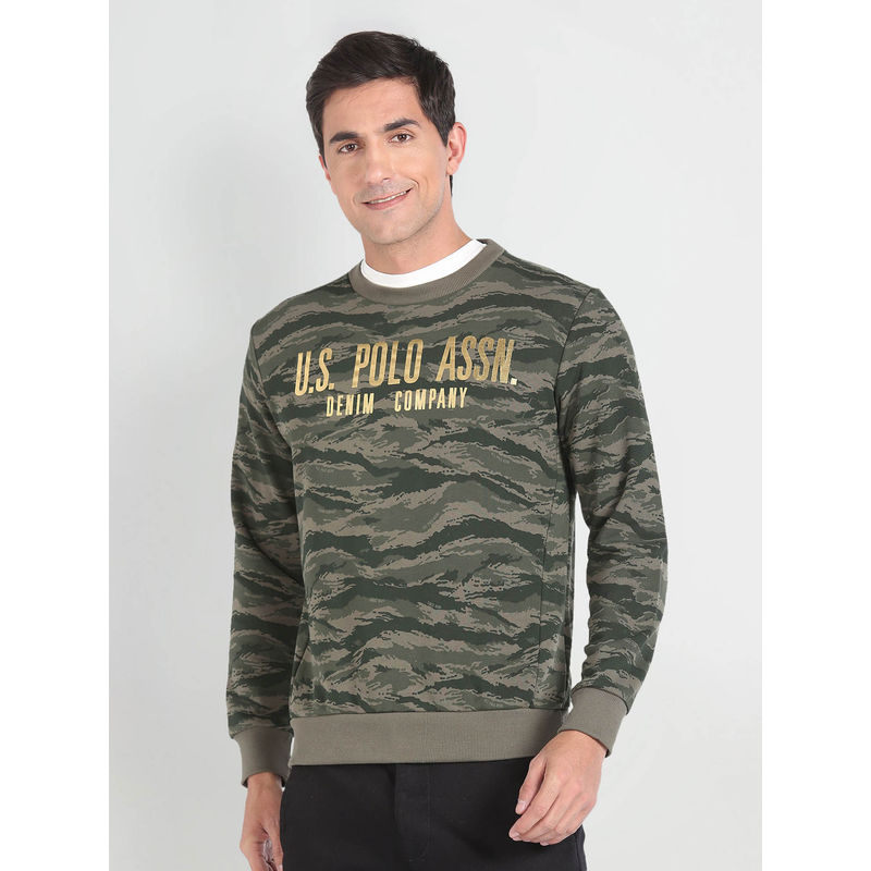U.S. Polo Assn. Denim Co. Camouflage Print Crew Neck Sweatshirt (S)