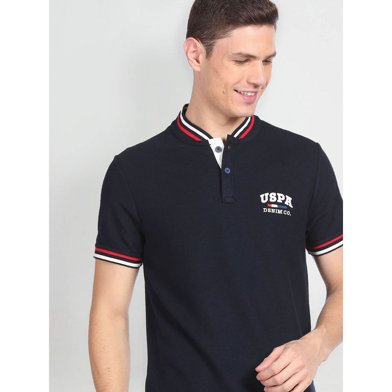 U.S. Assn. Denim Co. Solid Pure Cotton T-Shirt (L)