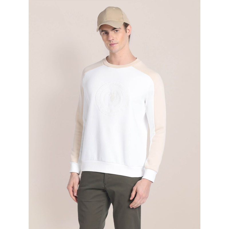 U.S. POLO ASSN. Colour Block Panelled Sweatshirt (L)