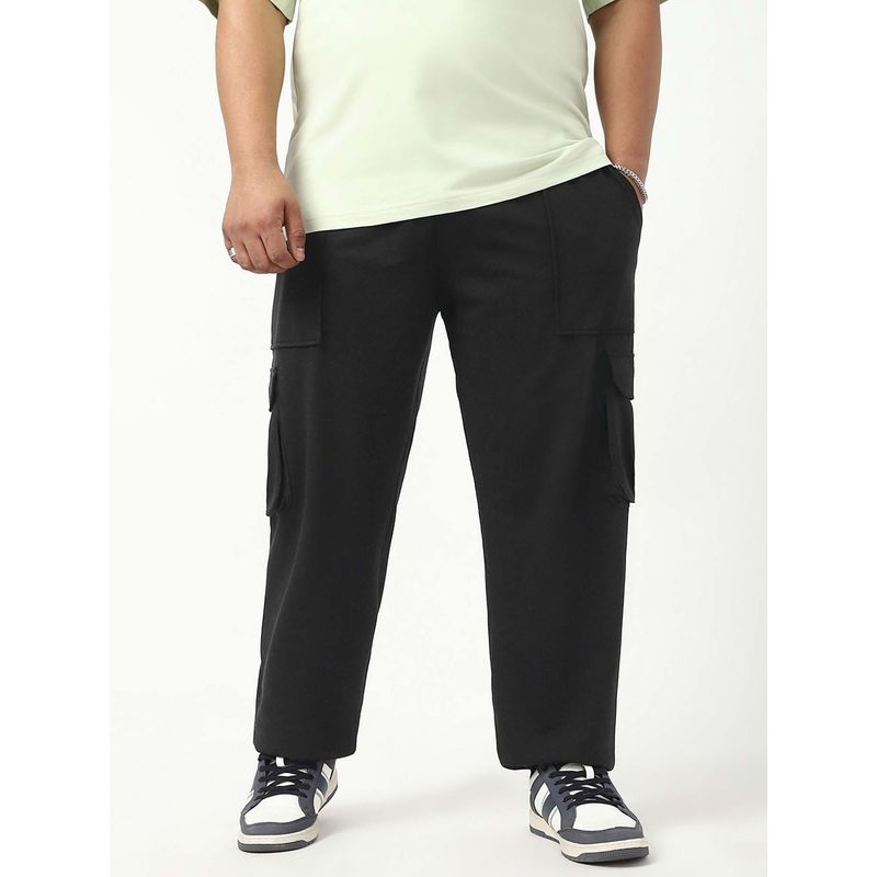 Bewakoof Air 1.0 Men's Black Oversized Plus Size Cargo Joggers (3XL)