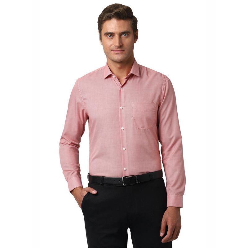 Peter England Check Orange Full Sleeves Formal Shirt Buy Peter England