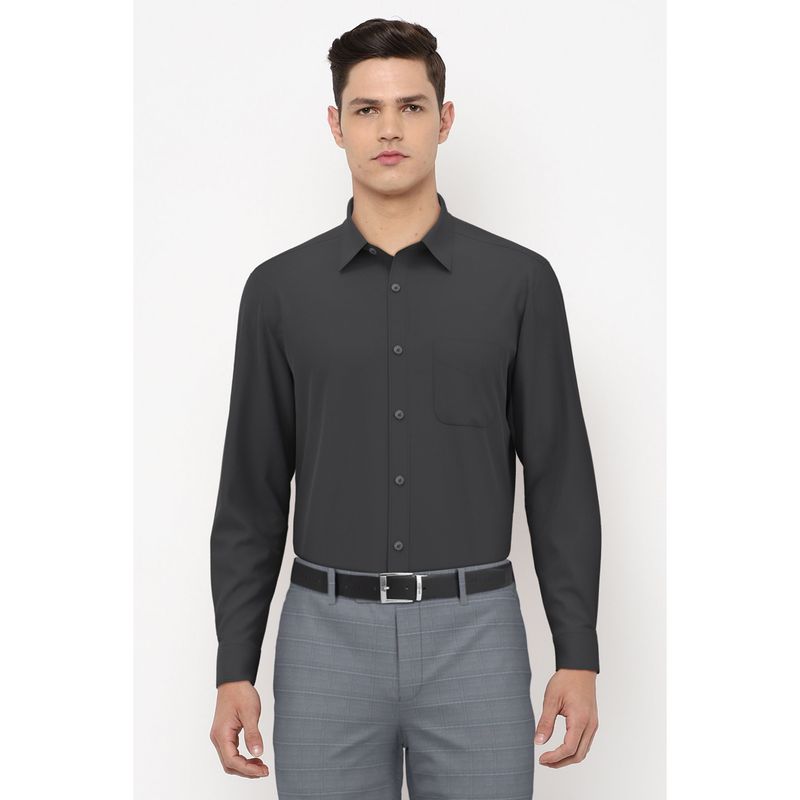 Peter England Elite Men Black Full Sleeves Formal Shirt (39)