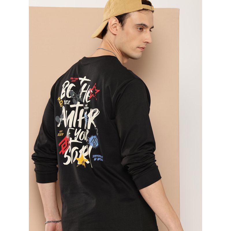 Difference of Opinion Mens Long Sleeve Oversized Printed T-shirt - Black (M)