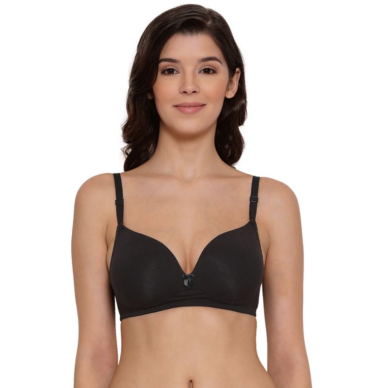 Lux Lyra 521 Black Cotton Victoria Padded Bras (36B)
