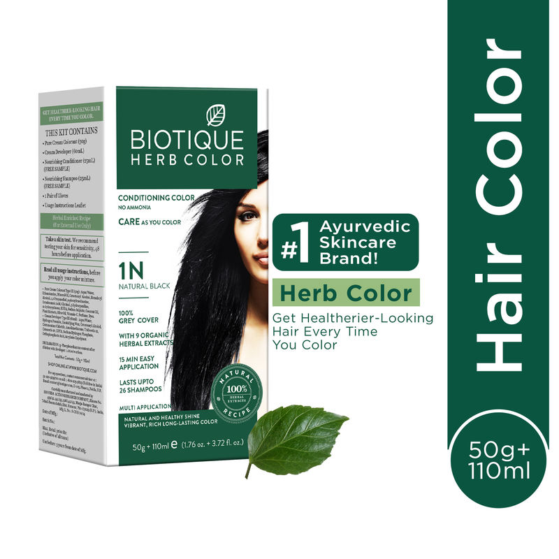 Biotique Herbcolor Hair Color 1N - Natural Black