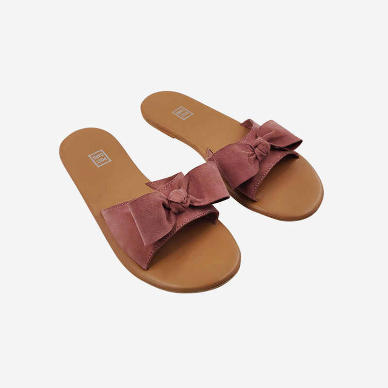 Post Card Gladiola - Pink Bow Flats Sandals - EURO 36
