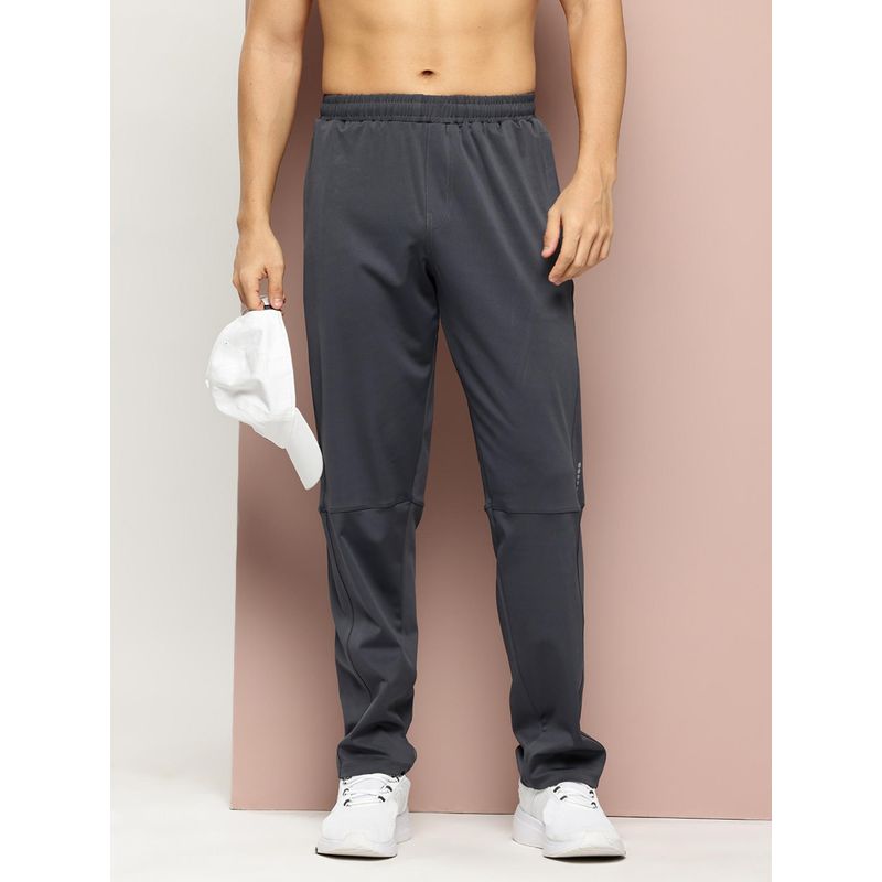 TURNFIT Grey Solid Color Trackpant with Reflective Label (S)