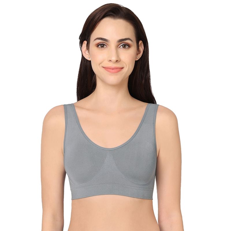 Wacoal B-Smooth Padded Non-Wired Full Coverage Bralette Bra Grey (32)
