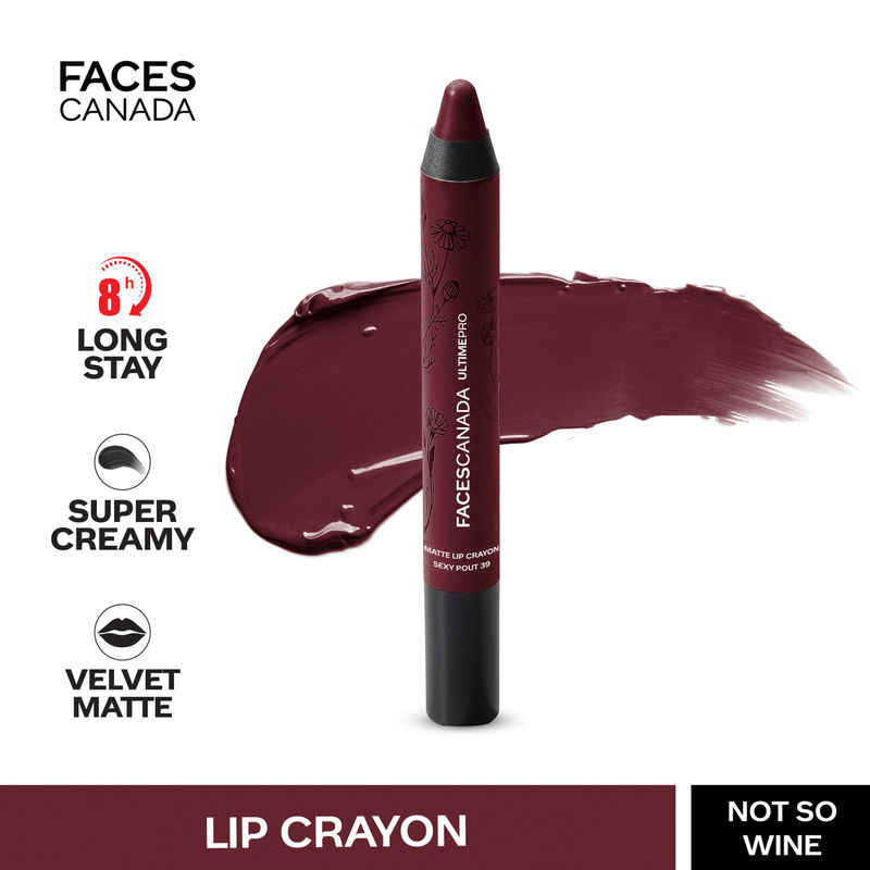 Faces Canada Ultime Pro Matte Lip Crayon With Free Sharpener - Not So Wine 17