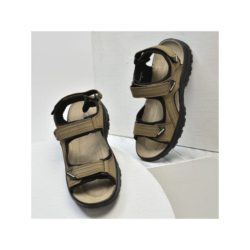 WOODLAND Mens Khaki Casual Sandals (UK-7)