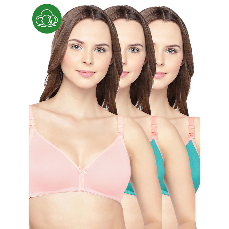 Inner Sense Women Organic Cotton Antimicrobial Feeding Bra (Pack of 3) (34B)