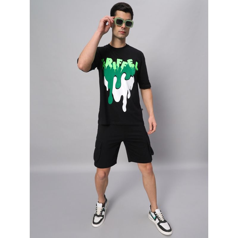 Griffel Men Black Printed Co-Ord Set (XS)