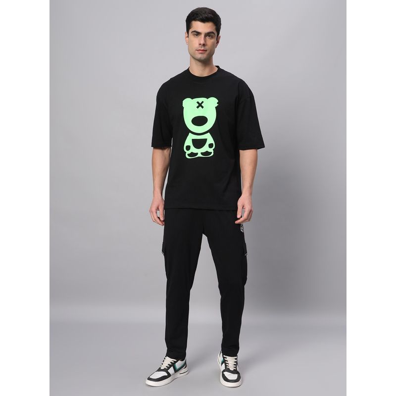 Griffel Neon Bear Oversized Black Co-Ord Set (XL)