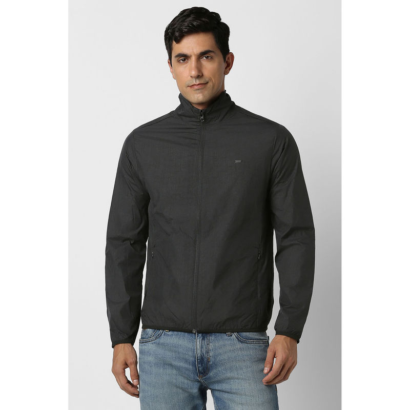 Peter England Men Charcoal Solid Casual Bomber Jacket (3XL)