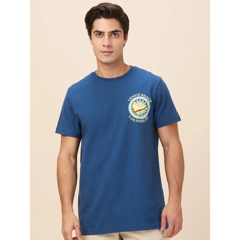 Being Human Men Midnight Blue Crew Neck T-Shirt (2XL)