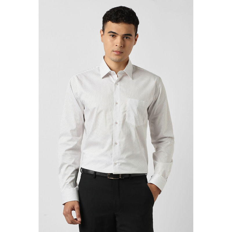 Van Heusen White Polka Dots Shirt (42)
