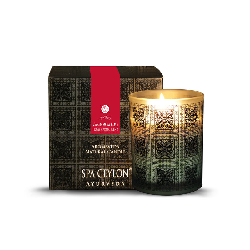 Spa Ceylon Luxury Ayurveda Cardamom Rose Aromaveda Natural Candle
