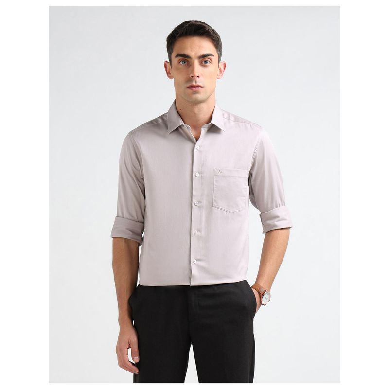 Arrow Mens Pure Cotton Dobby Grey Formal Shirt (40)