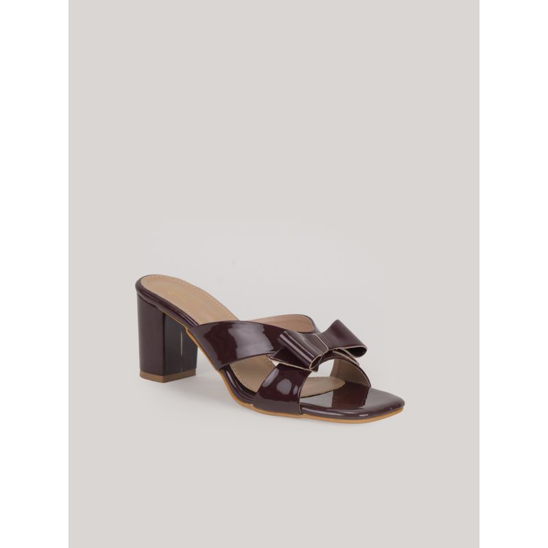 SCENTRA Womens Maroon Block Heels (EURO 40)