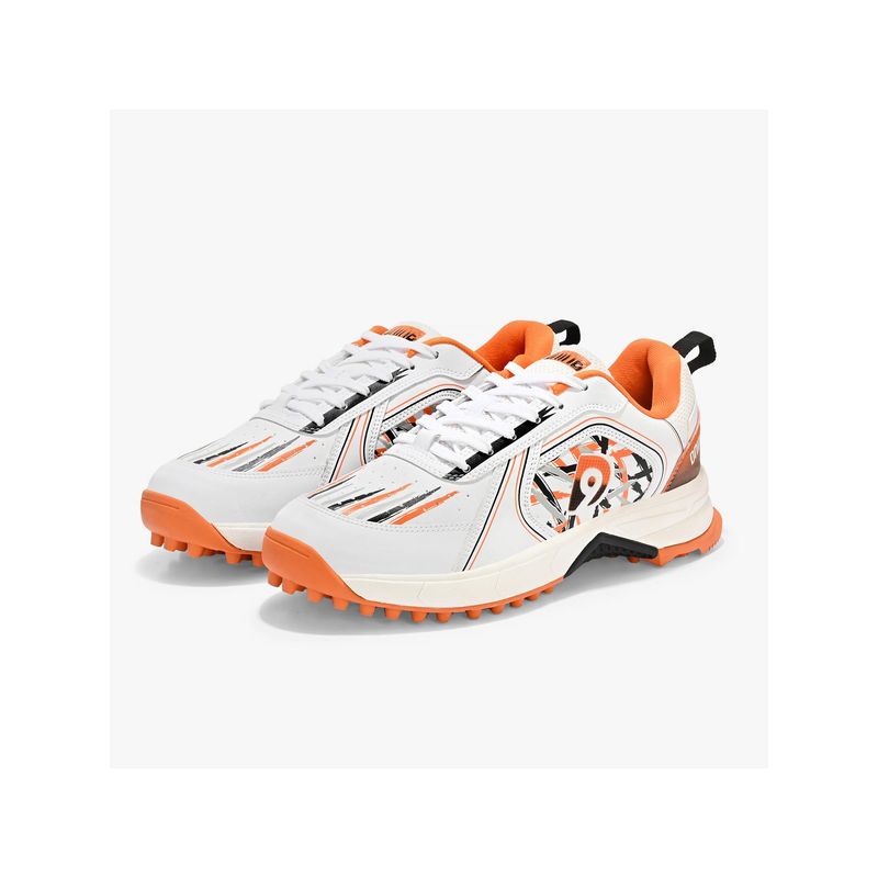 DNINE Men Orange DNINE Champion Rubber Studs Cricket Shoes (UK 8)