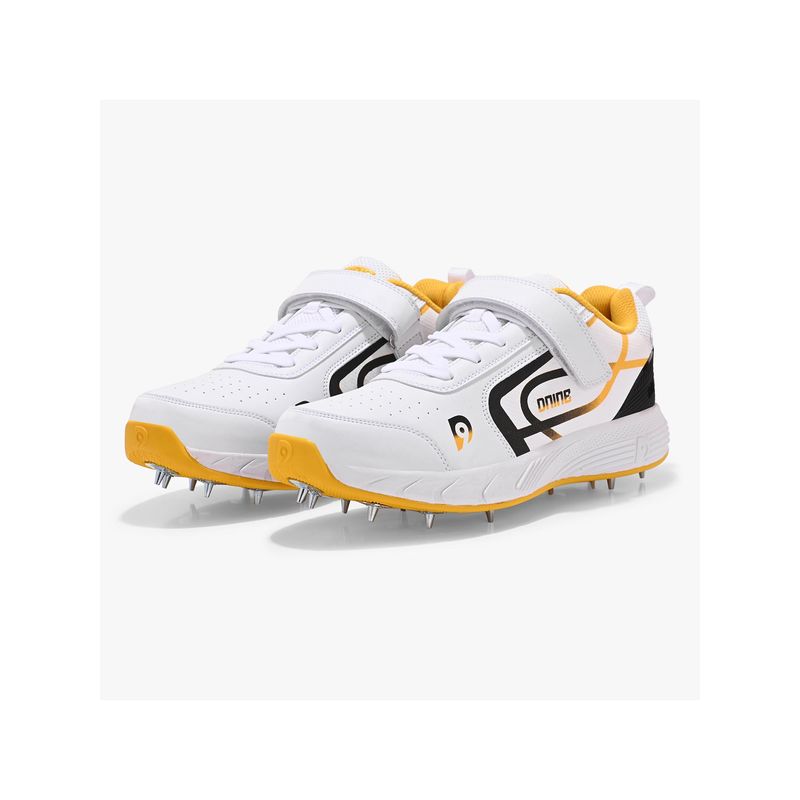 DNINE Men Yellow DNINE Kings Bowling Spikes Cricket Shoes (UK 9)
