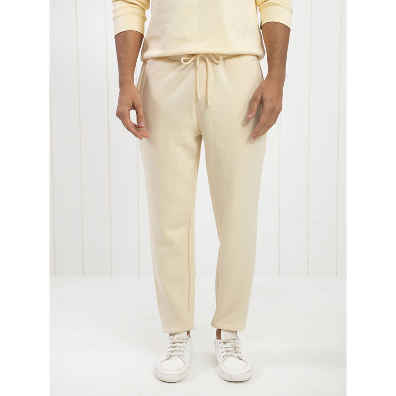 Rare Rabbit Bard Light Yellow Heavyweight Solid Joggers (30)