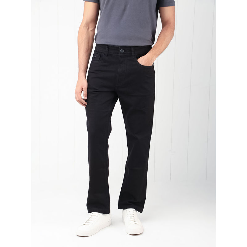 Rare Rabbit Belarus Primary Black Smart Dark Wash Denim Jeans (38)