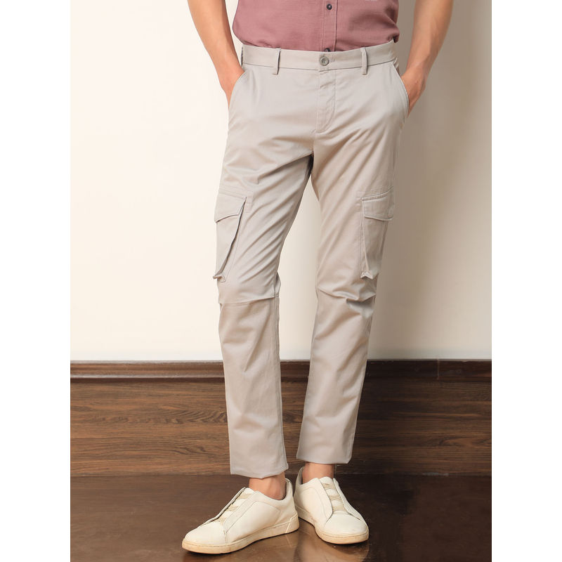 Buy Rare Rabbit Celu Primary Grey Smart Cargo Pants Online