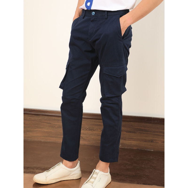 Buy Rare Rabbit Celu Primary Navy Smart Cargo Pants Online