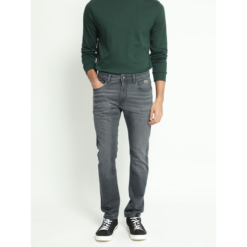 Rare Rabbit Delft Dusky Grey Smart Mid Wash Denim Jeans (30)