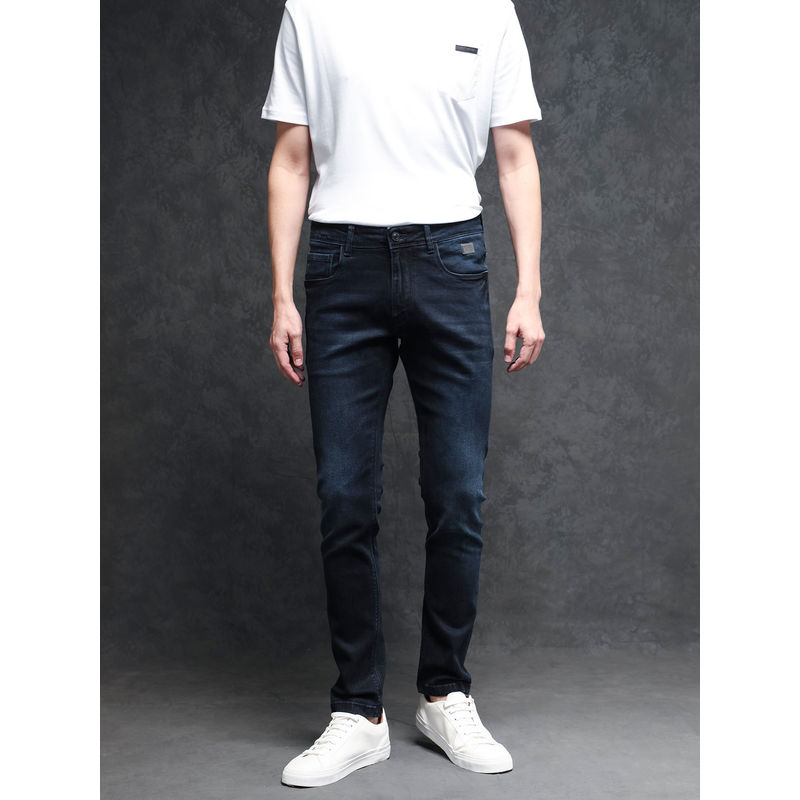 Rare Rabbit Penelope Primary Navy Dark Wash Denim Jeans (30)