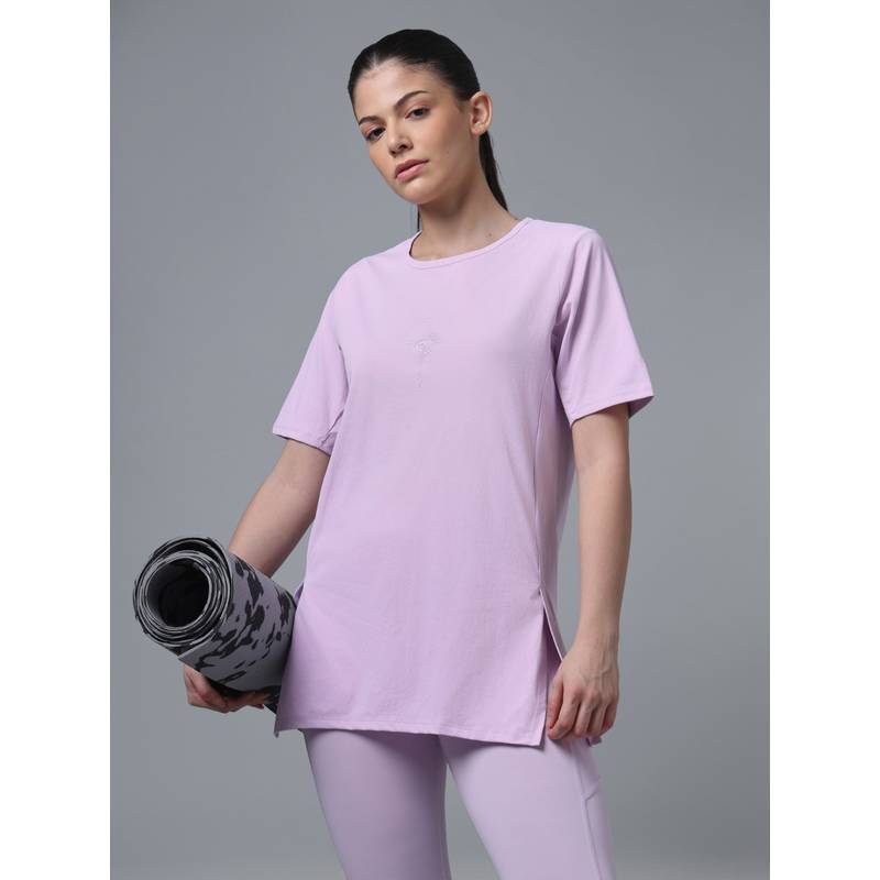 Technosport Purple Women Soft Stretch Gym Yoga Performance Sports T-Shirt (S)
