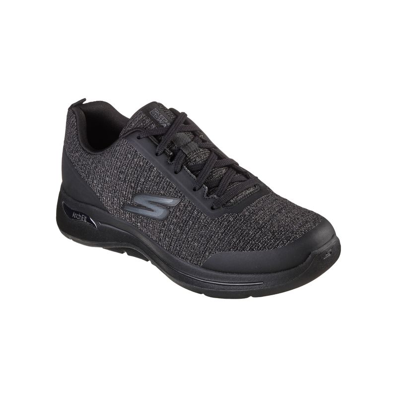 SKECHERS Men Go Walk Arch Fit - Orion Black Walking Shoes (UK 9)