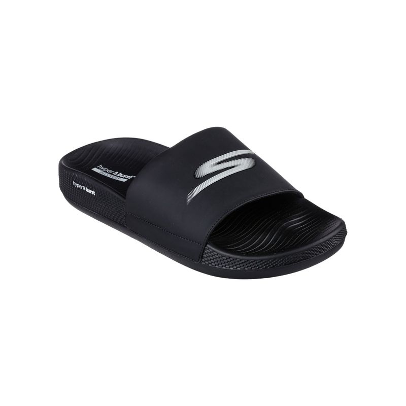 SKECHERS Men Hyper Slide - Hyper Comfort Black Sliders (UK 7)