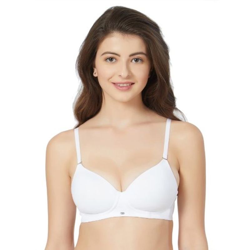 SOIE Semi Covered Padded Non-Wired Bra - White (32B)