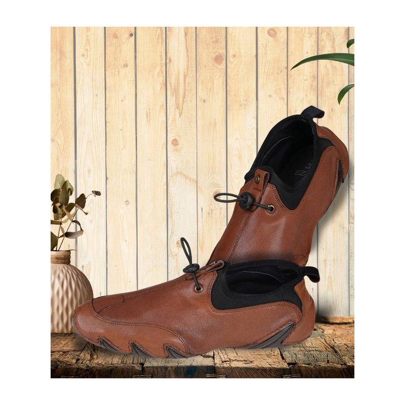 EZOK Leather Tan Sneakers for Men (UK 6)