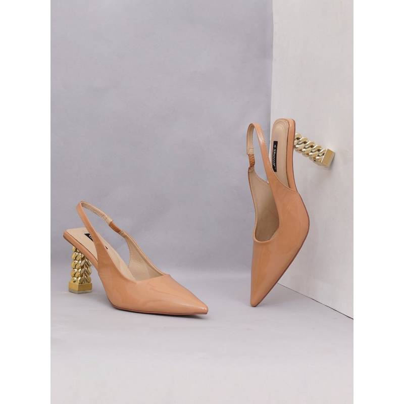 Sherrif Shoes Women Tan Solid Casual Mule Heels (EURO 41)