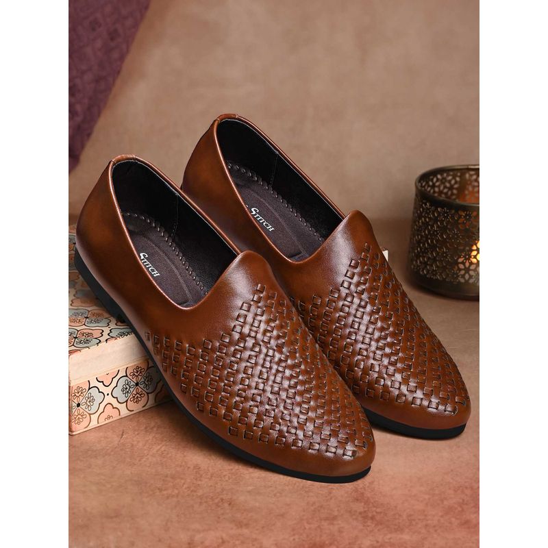 Louis Stitch Men Russet Tan Mojaris (UK 6)