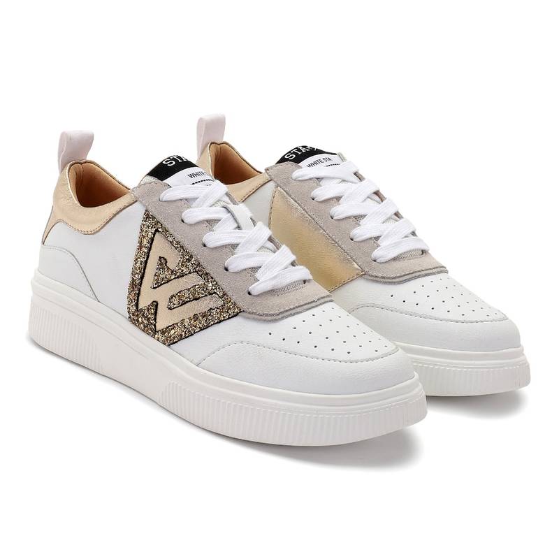 Saint G White Pu Coated Leather Women Sneaker (EURO 36)