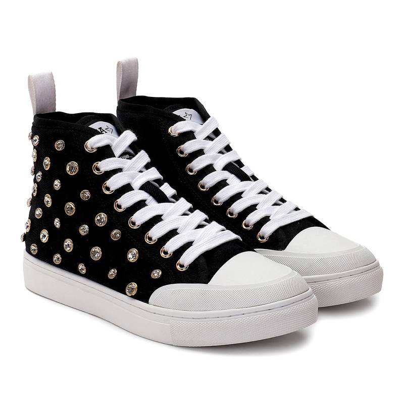Saint G Black Canvas Women Sneaker (EURO 36)