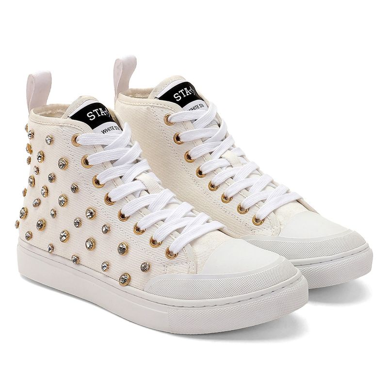 Saint G Off White Canvas Women Sneaker (EURO 38)