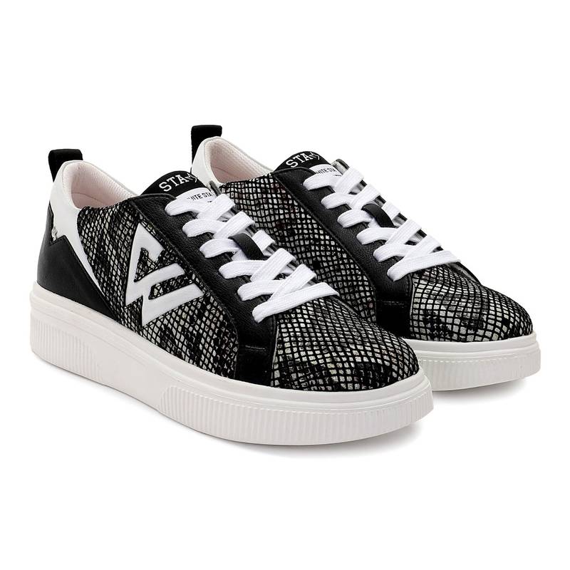 Saint G Black Pu Leather Women Sneaker (EURO 36)