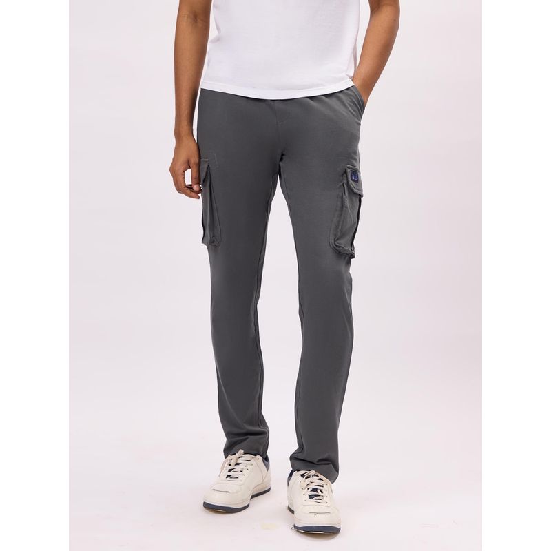 Bombay High Grey Straight Fit Cargos Pant For Men (S)