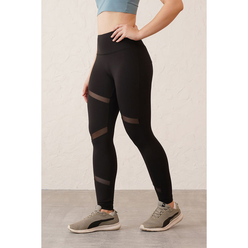 RYZ Black Core Mesh Slit Leggings (S)