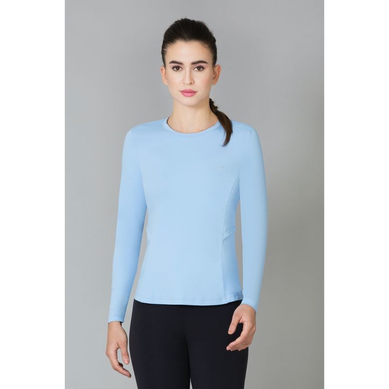 Van Heusen Women Proactive Round Neck & Full Sleeve T-Shirt - Blue (M)
