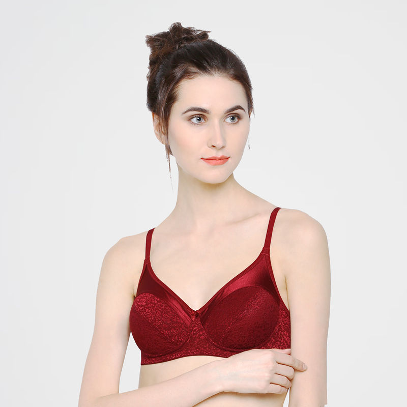 Buy Sonari Kareena Women s Fancy Net Bra Maroon Online
