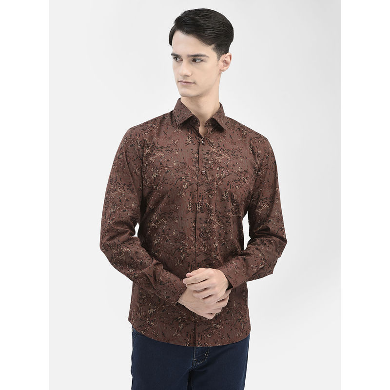CRIMSOUNE CLUB Men Brown Printed Shirt (M)