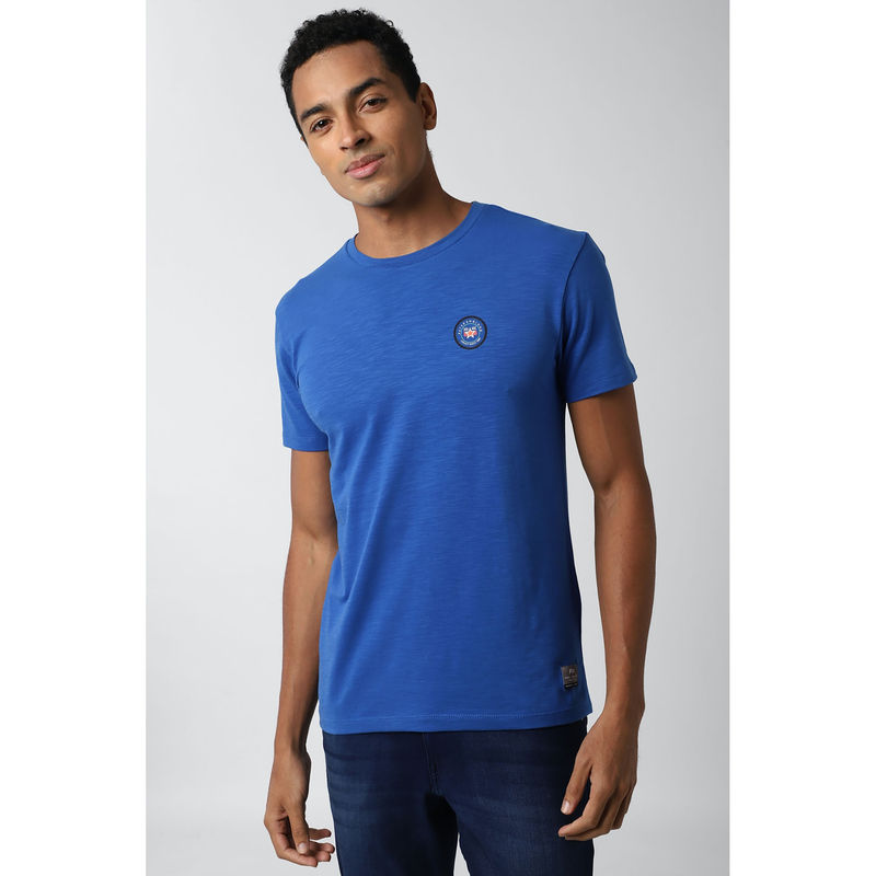 Peter England Blue Crew Neck T Shirt (S)